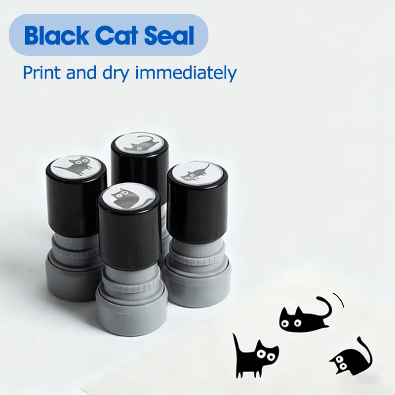4 أنماط جميلة صغيرة سوداء القط علامة ختم لملهمة وتحشيط التدريس الفصول الدراسية الأنشطة النشطة ختم المعلم