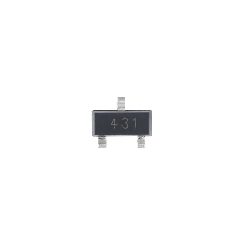 New TL431 SMT SOT-23 voltage regulator transistor with 0.3% precision silk screen printing 431 voltage reference IC chip