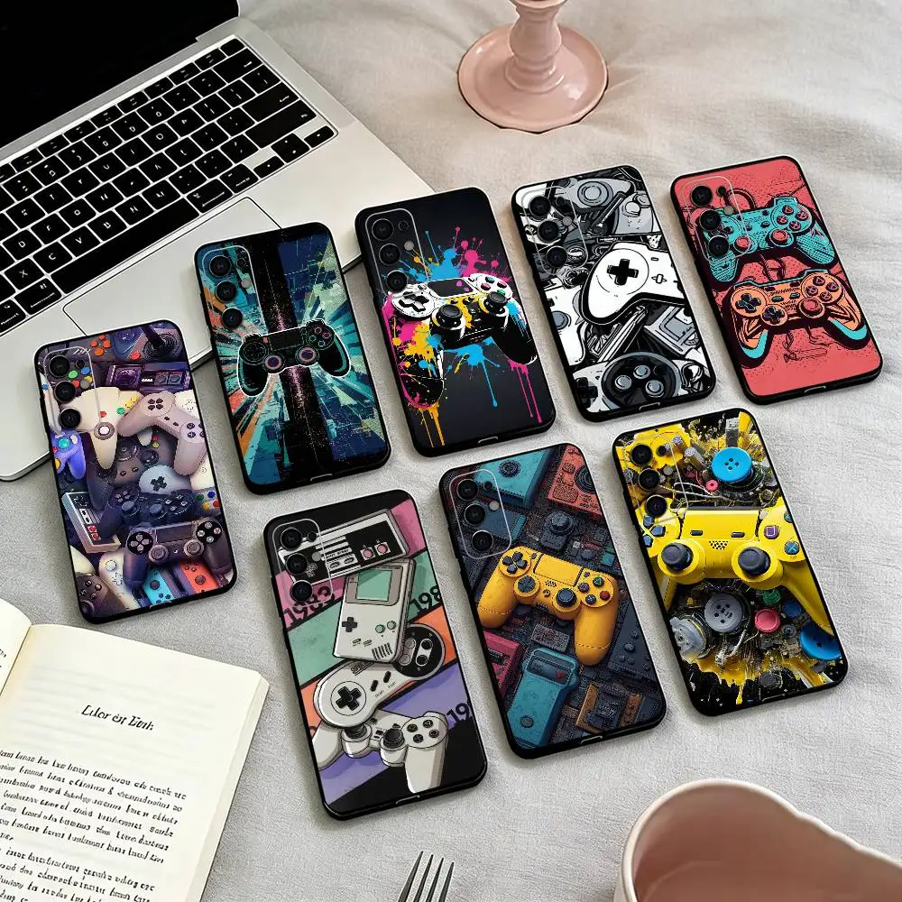 Game Controller Graphic-s Phone Case Black Silicone Soft For Samsung S25,S24,S21,S22,S23,S30,Ultra,S20,Plus,Fe,Lite