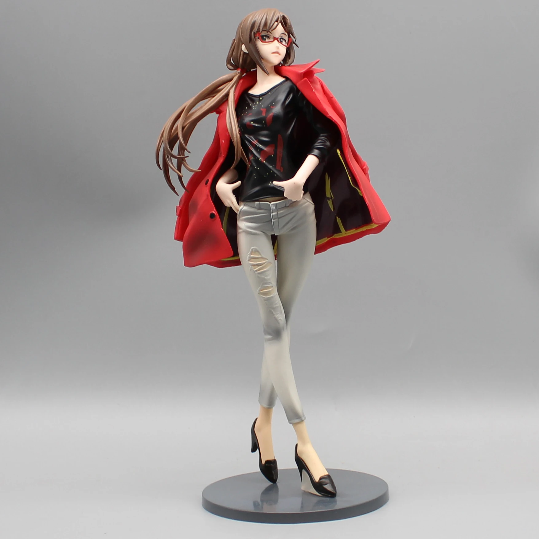 EVANGELION Mari Makinami Illustrious Anime Figure Fashion Dress Up Red Jeans Model Ayanami Rei PVC 25.5CM Collection Toys Gifts