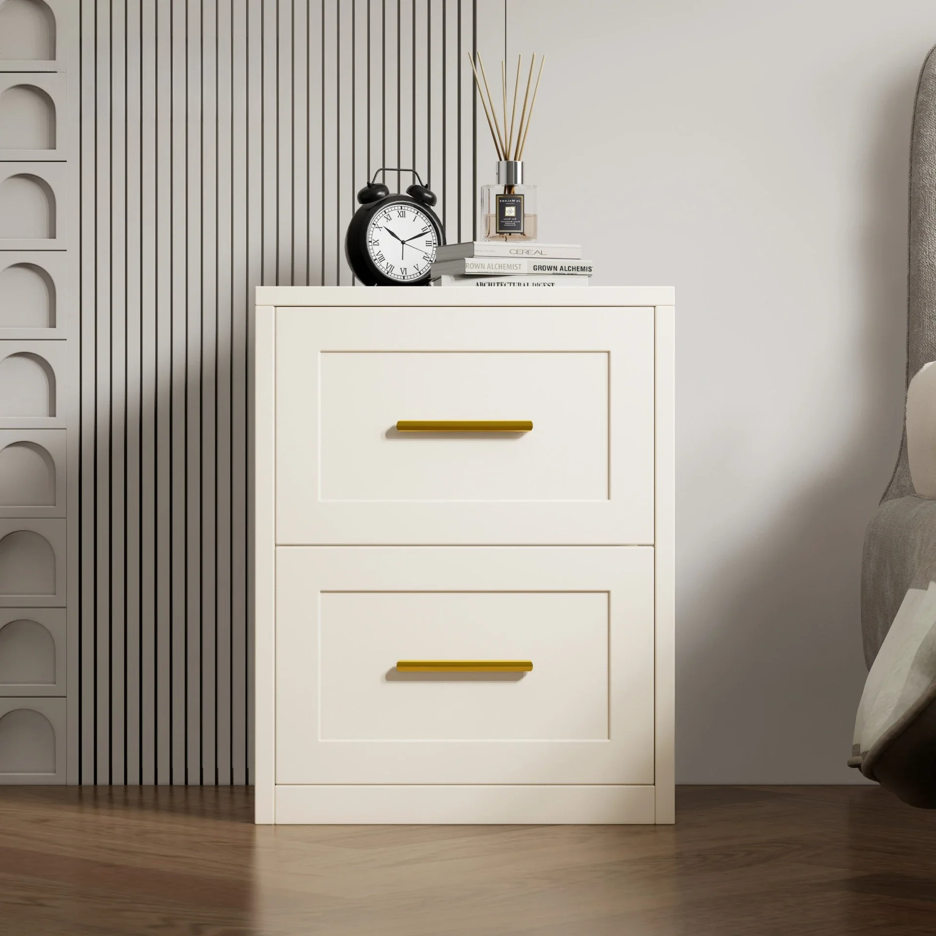 PYH bedside table steel bedroom household small storage cabinet simple bedside table modern simple