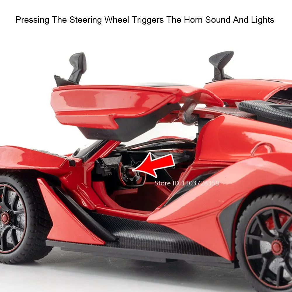 1:24 Apollo IE jouets voitures modèles Huayra GTR-CSR2 720S Revuelto avec son lumière retirer Miniature voiture de sport article de collection