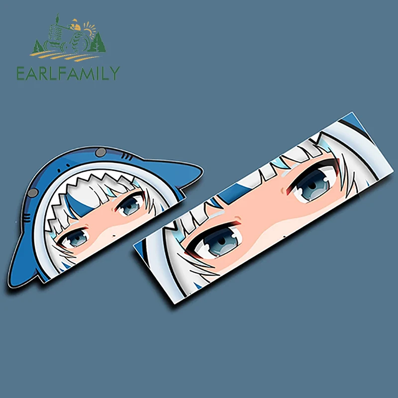 

EARLFAMILY 13 см для Hololive Gwar Gura автомобильные наклейки на окна ноутбука мотоцикла Переводные аниме водонепроницаемые автомобильные аксессуары фургон