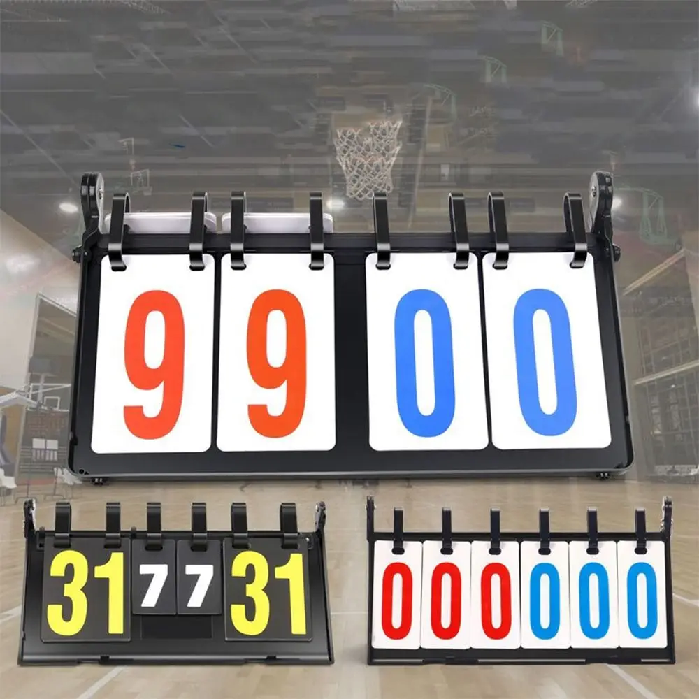 Marcador deportivo Digital de 4 dígitos, marcador plegable de plástico con tapa, Base estable, marcador de mesa impermeable, juegos de baloncesto