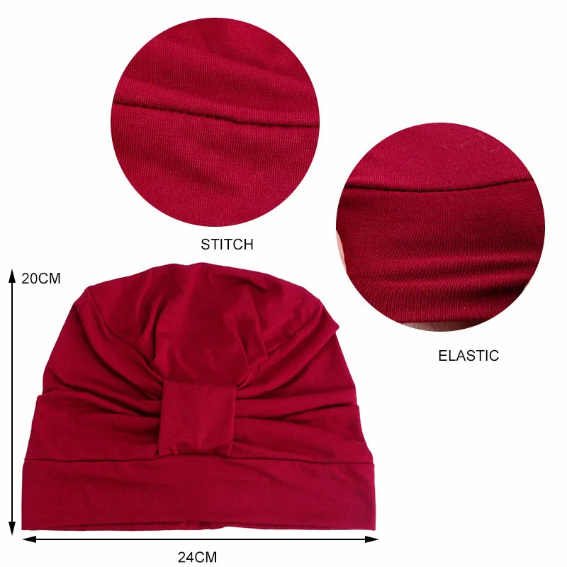 Muslim Women Cotton Hijab Beanies Bonnet Chemo Cap Hair Loss Headscarf Turban Skullies Headwear Bandanas Headband Turbante Mujer