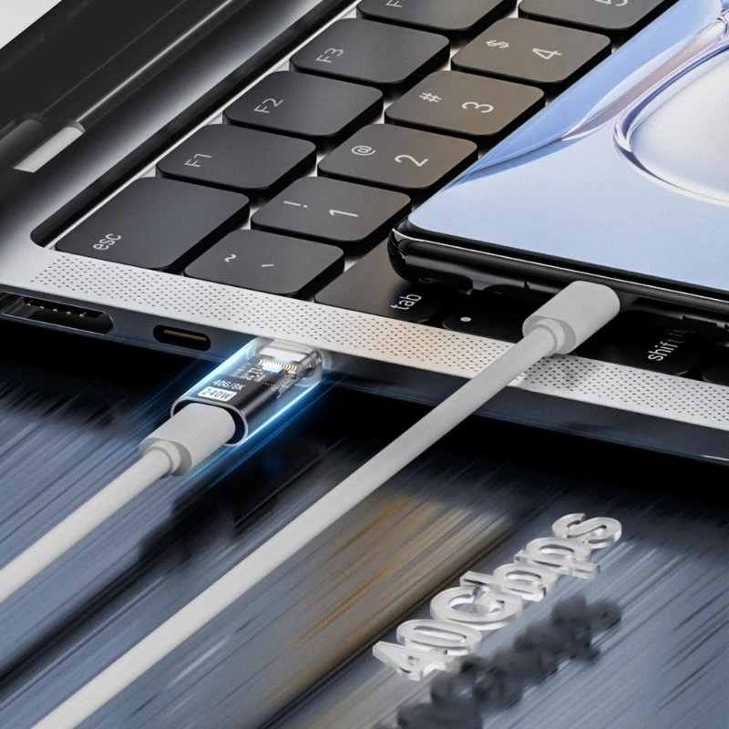USB C to USB C Adapter 40Gbps USB C Female to USB Male Adapter Data Sync 8K@60Hz 240W Fast Charging Adapter