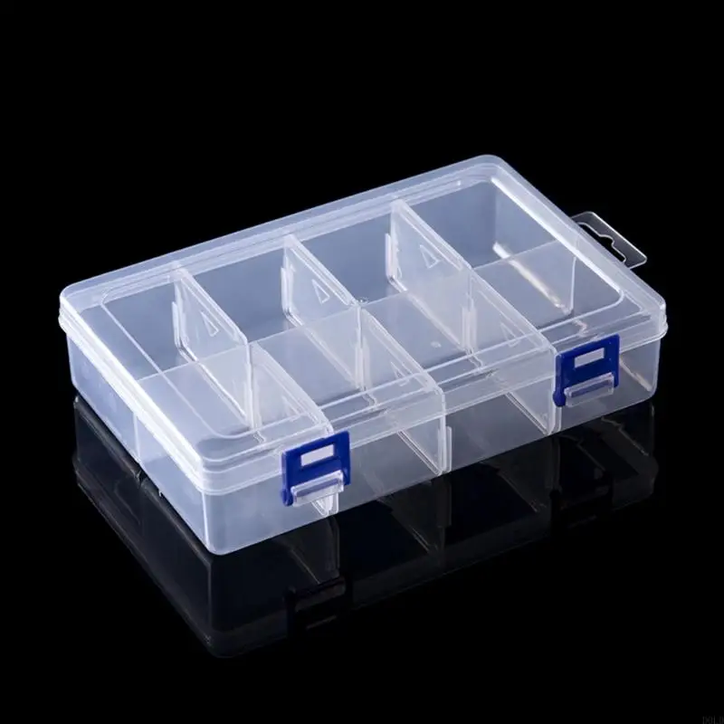 Small Parts Storage Case 8 Grids Parts Storage Box With Removable Dividers For Hardware,Screws,Bolts,Beads,Jewelry D0LD D0LD