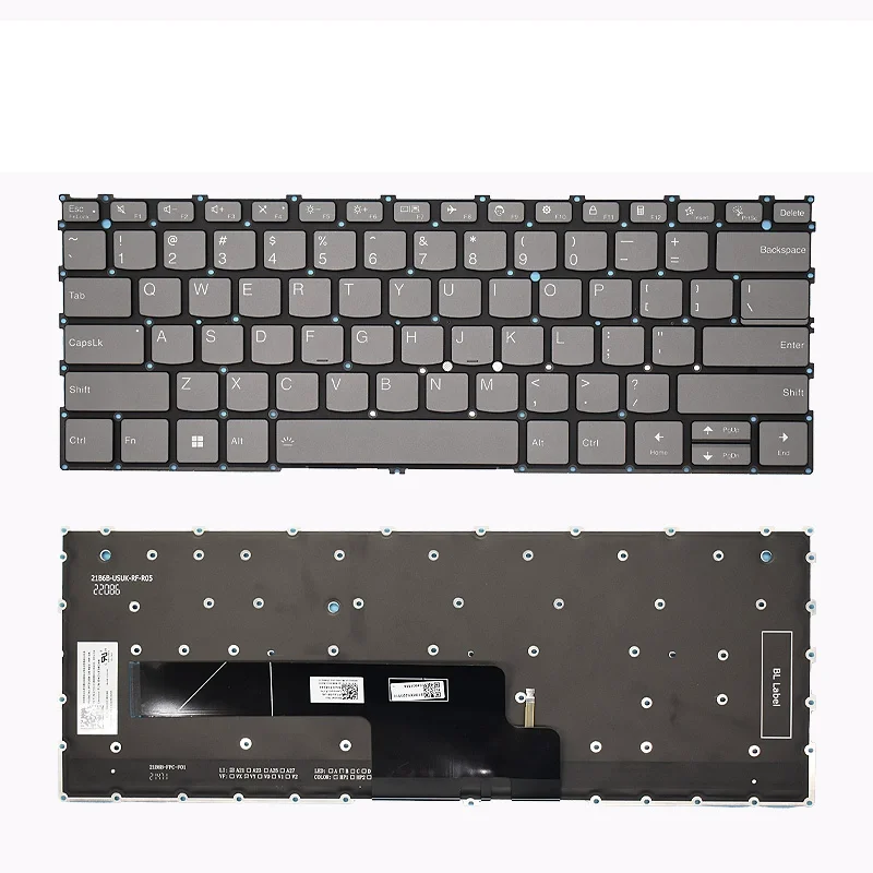 US Keyboard Backlit For Lenovo ThinkBook 13x G2 IAP 21AT Gray Color