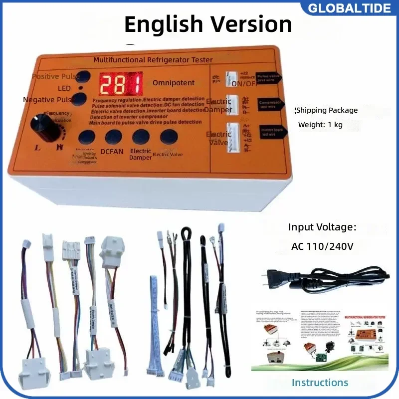 Refrigerator Air Conditioner DC Fan Compressor Solenoid Valve Electric Valve Tester Tool Five Wire Diagnostic Equipment