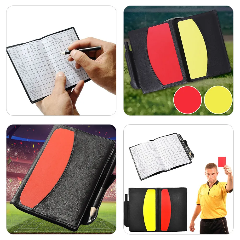 

1 Set Red Yellow Cards Kit Durable Pvc Metal Portable Referee Cards Set For Football Badminton Multi-Function Sports