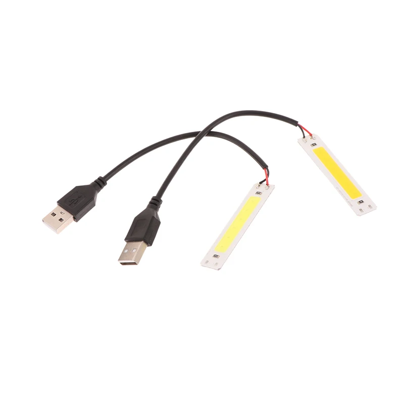 DC 5V USB แหล่งกําเนิดแสง LED 2W COB Strip Bar หลอดไฟ 60x15 มม.เย็นสีขาว 3000K 6500K สําหรับ DIY โคมไฟทํางาน