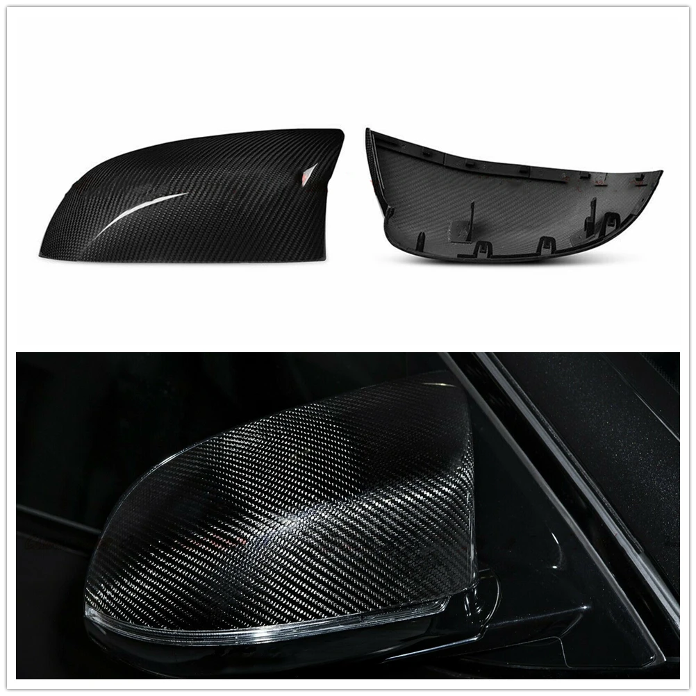 

Carbon Fiber Mirror Cover Replacement Car Exterior Rearview Cap Reverse Case Shell Clip On For BMW X5M F85 X6M F86 2015-2018