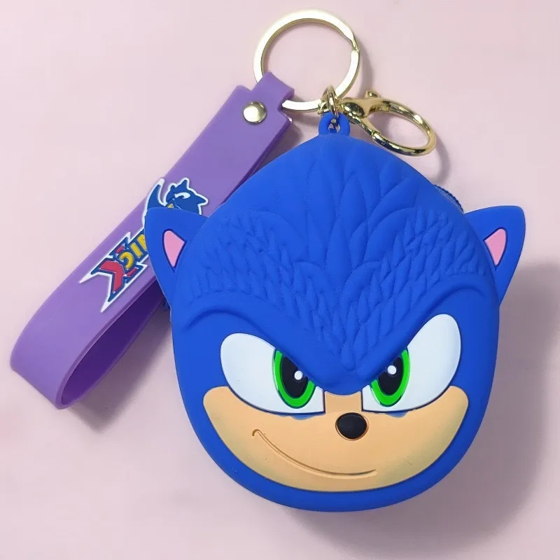 

Милый мультяшный силиконовый кошелек-брелок Sonic, мини-кошелек, подвеска для рюкзака, украшение для мальчиков, девочек, детей, подарок
