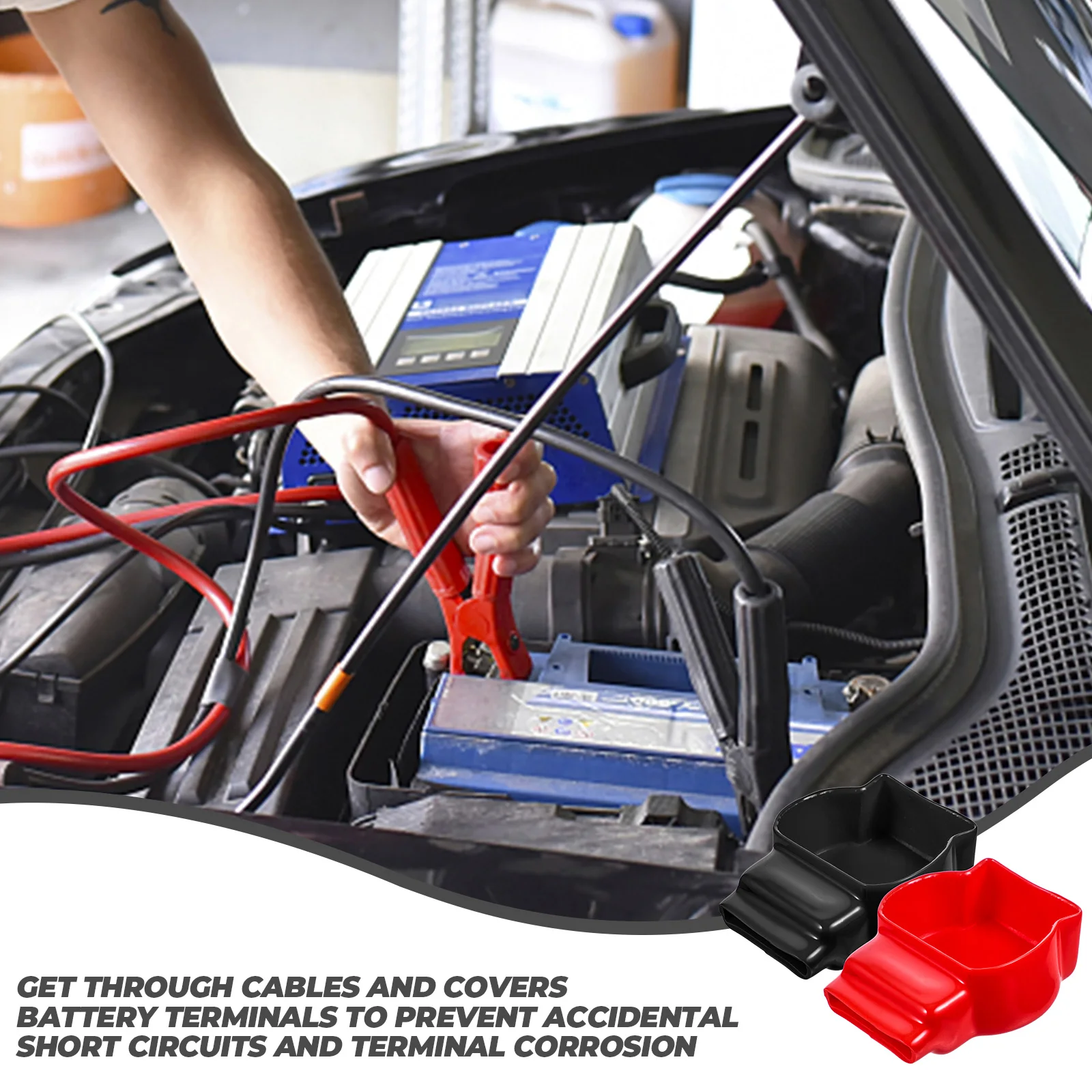 

2pcs Terminal Covers Insulated Flame Retardant Pvc Durable Auto Marine Truck Boat Motorcycle Cable Terminal