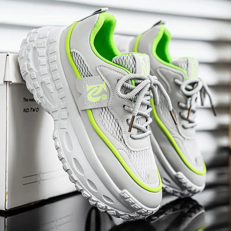 

Мужские повседневные кроссовки, осень 202, спортивная обувь с дышащей сеткой, износостойкая нескользящая подошва с покрытием, кроссовки для скейтборда на платформе для бега