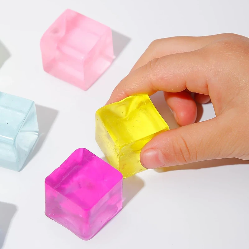 Cube de glace Squishy à presser, 10 pièces, soulagement du Stress, jouets d'anxiété, adultes, enfants, garçons et filles, cadeaux de fête, prix de classe