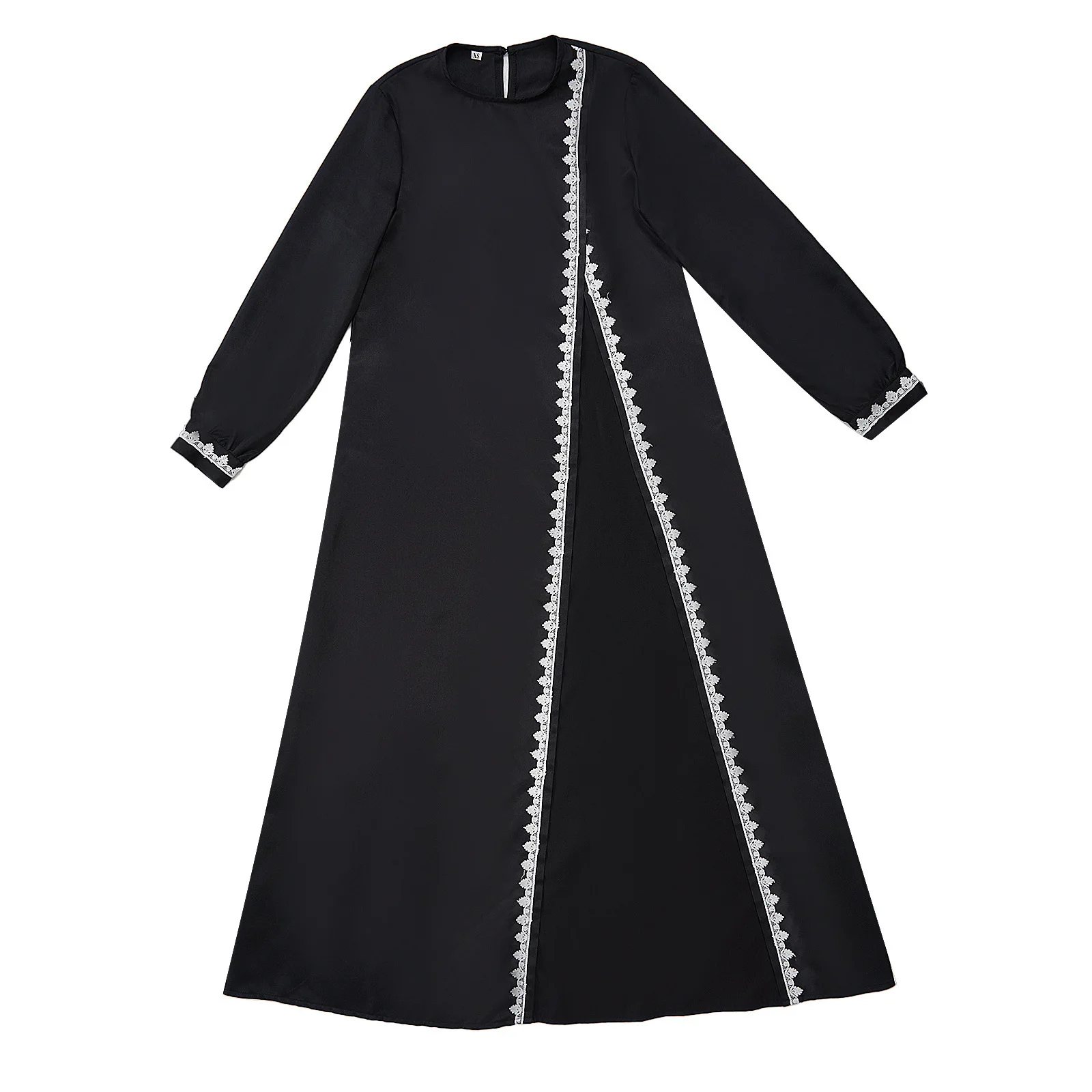 중세 복고풍 공연 의상 코스프레 의상 모슬린 가운 복고풍 사제 의상 긴 소매 레이스 드레스 세트