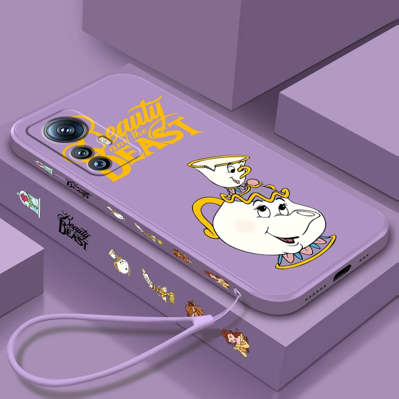 

Disney Beauty And The Beast Art Liquid Left Rope For Xiaomi Mi 14 13T 13 12T 12 11T 11i 11 A3 10T 10 9 Pro Lite Ultra 5G Cover