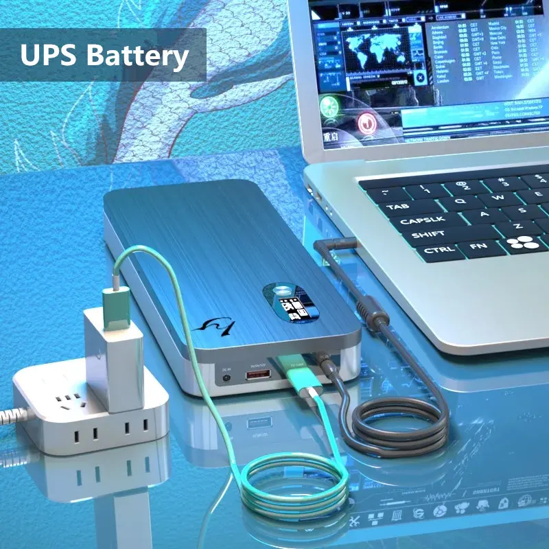 Laptop UPS Emergency Power Bank 250W Output PD DC150W Super-Charge 5V-24V 12V 40000MAH Multi-functional Battery