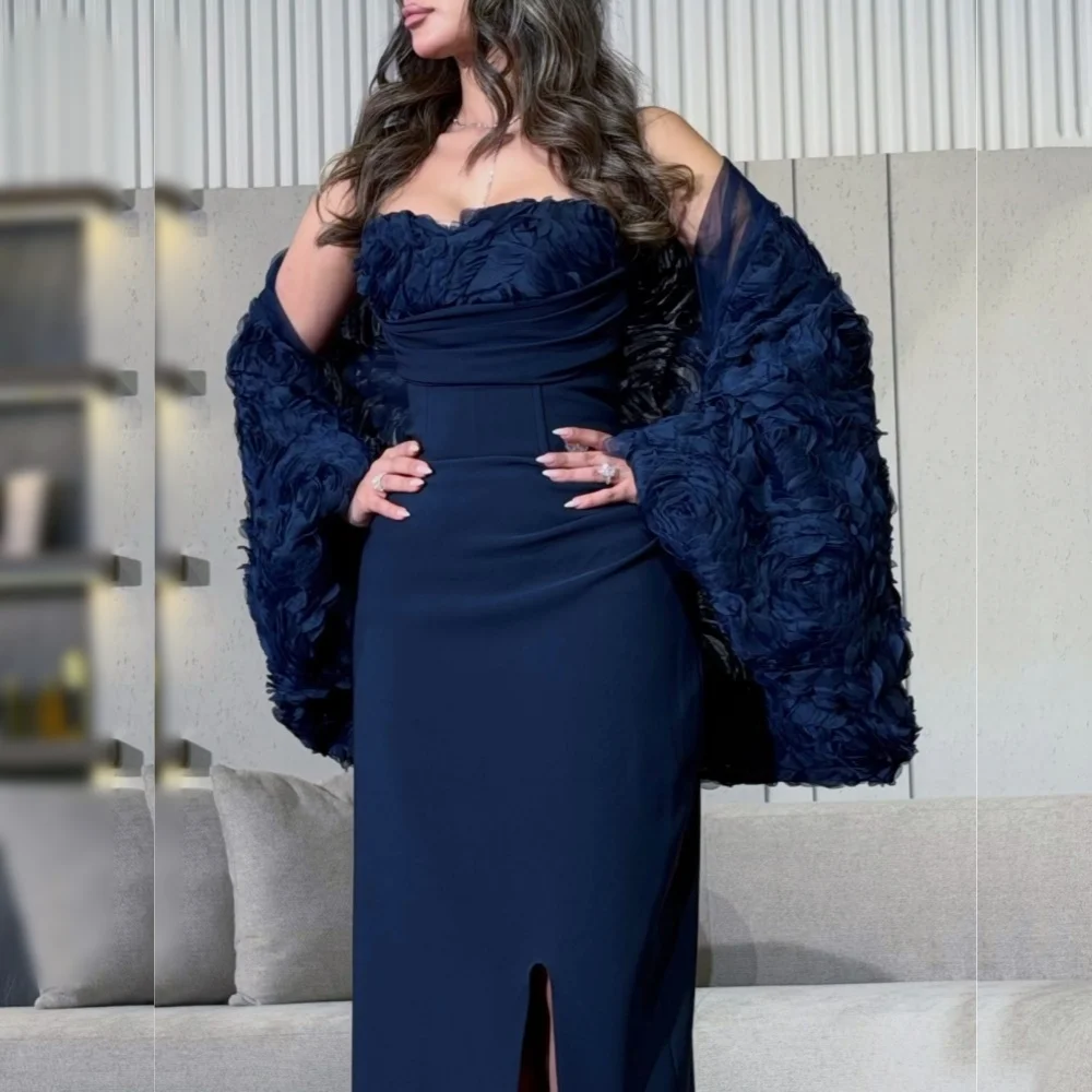 

Customized Formal Off-the-shoulder Shawl Evening Dress Classic Straight Long Dresses High Quality Elegant Party Wedding
