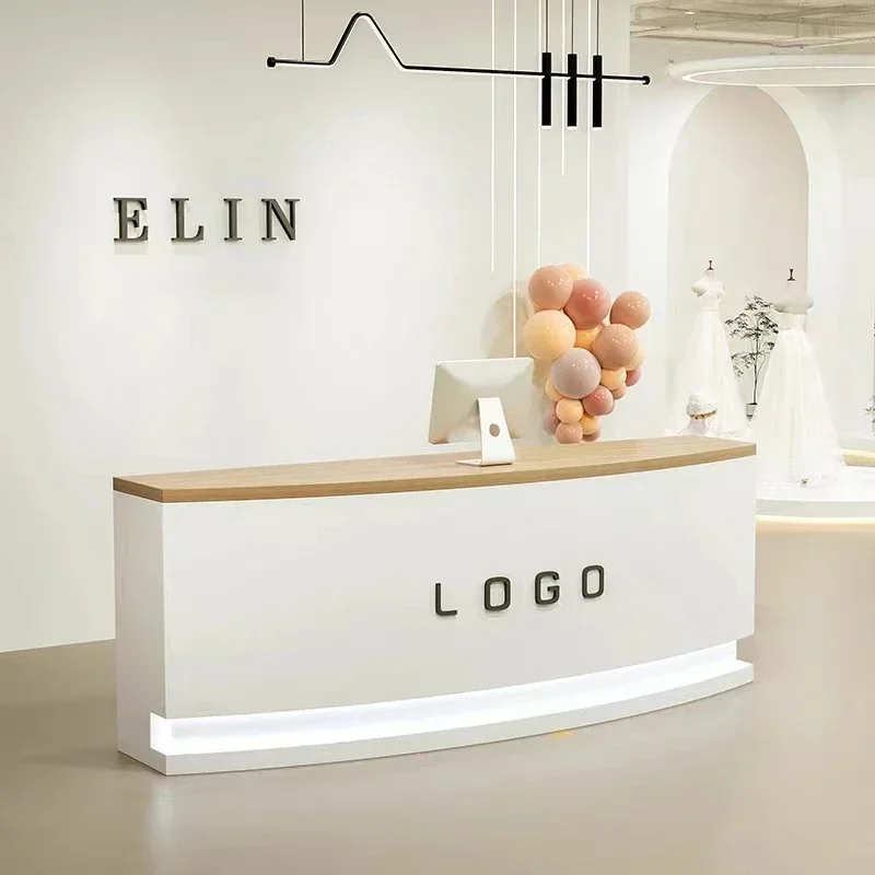 Salon Standing Reception Desk Simple Store Supermarket Reception Desk Mobile Cabinet Display Executive Mostrador Hotel Furniture