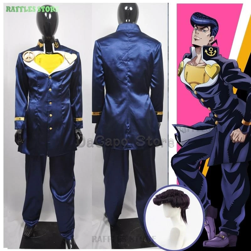 JO Higashikata Josuke Cosplay Costume Wig Anime Bizarre Adventure Diamond Is Unbreakable Cosplay Halloween Cloth Suit Clothes