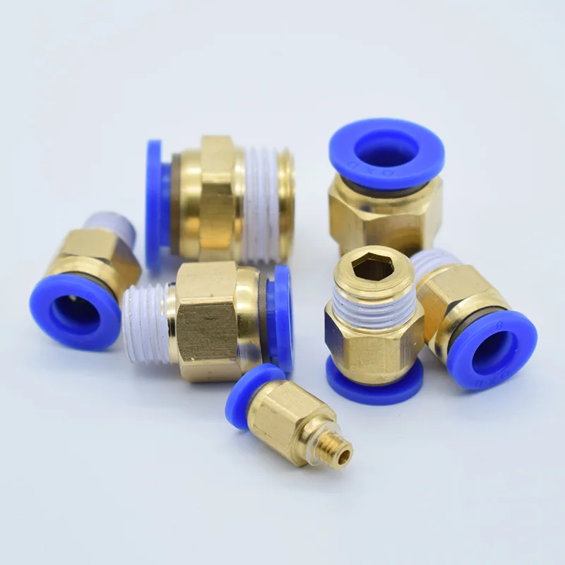 Pneumatic Fittings Air Straight Quick Connector PC Male Thread M6 1/8 1/4  3/8 1/2 Tube OD 4 6 8 10 12 14 16mm Push Air Pipe