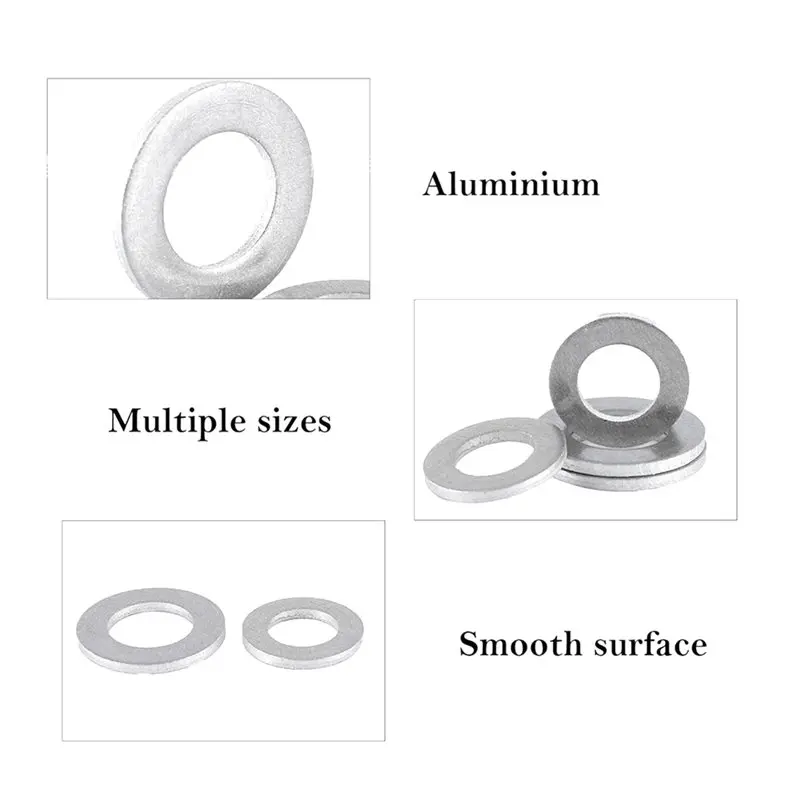 ABSJ-Aluminum M6 To M24 Ultrathin Flat Washer Adjusting Ultra Thin Shim Plain Gasket Kit 1 Set 540Pcs Boxed Gasket Box