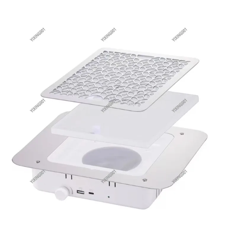Large Suction Dust Removal Filter for Nail Art Shops Non-Running Ash Collection Embedded Filter for Salon Use