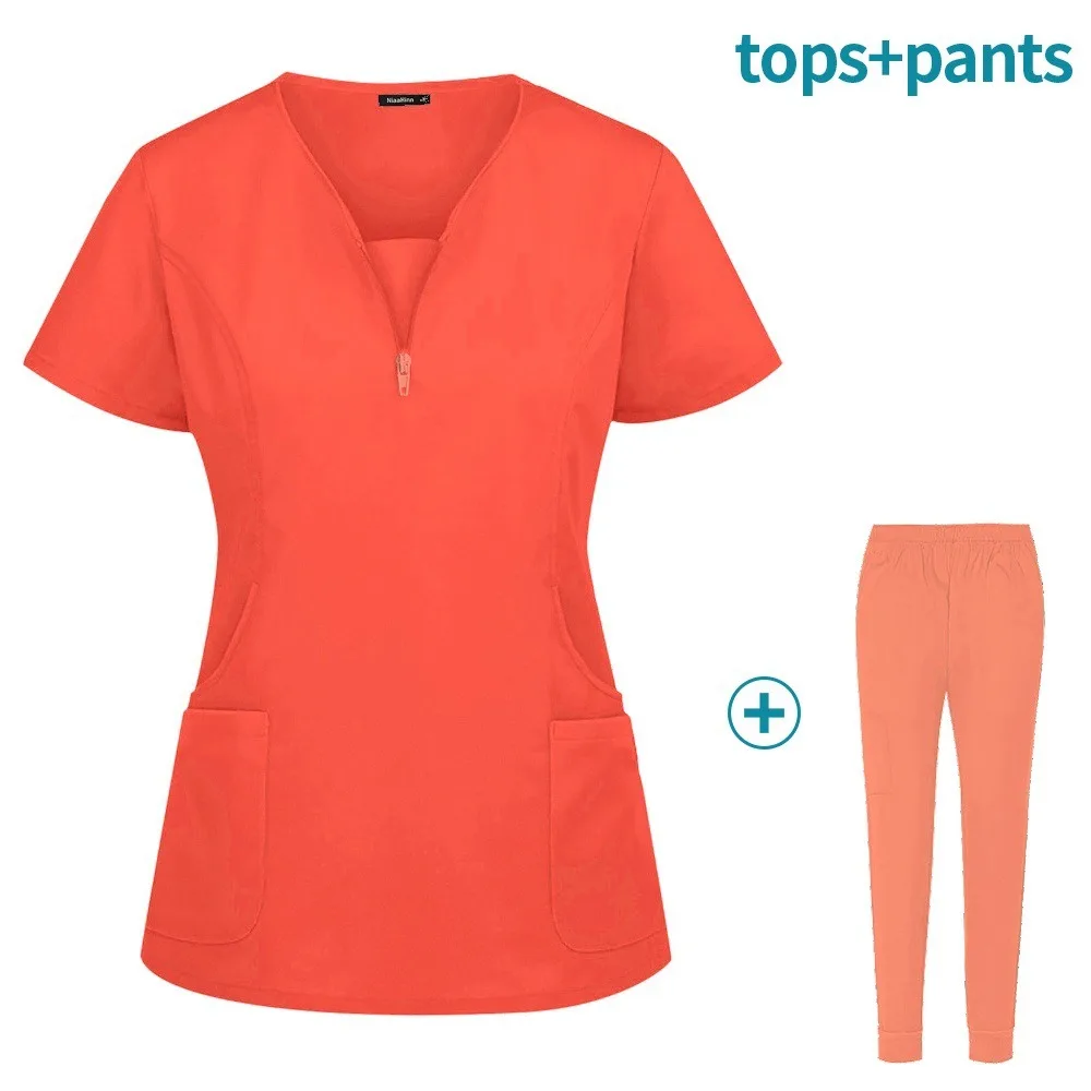 

Женская эластичная медицинская футболка с коротким рукавом для салонов красоты и врачей