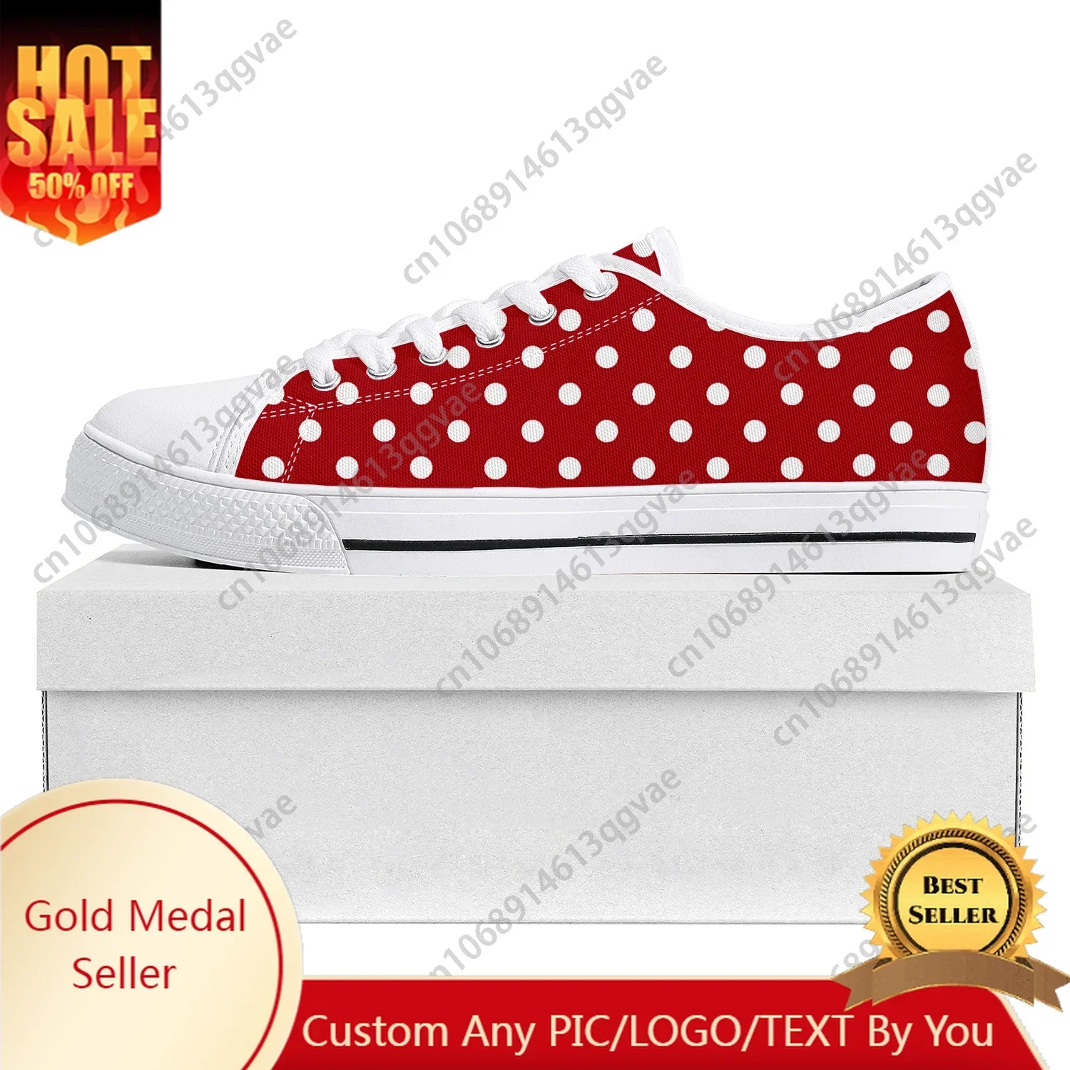 

Polka Dot Pattern Design Low Top High Quality Sneakers Mens Womens Teenager Tailor-made Shoe Canvas Sneaker Casual Couple Shoes