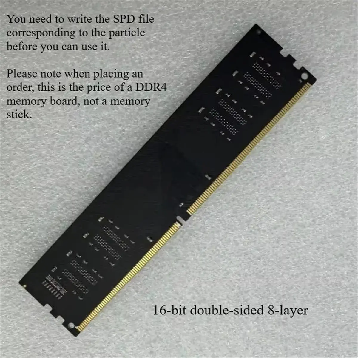 DDR4 Memory Board Desktop DDR16bit 8pin Memory Repair PCB Board, Double-Sided Tinned, with Resistor