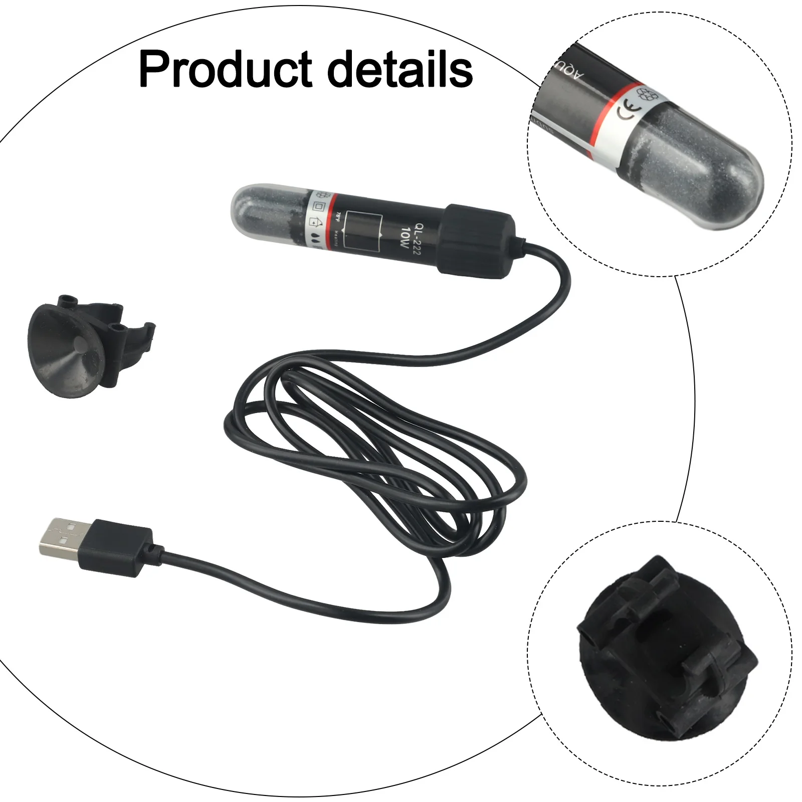 لسطح المكتب خزانات الأسماك سخان حوض سمك صغير USB سخان خزان الأسماك 8.5 سنتيمتر طول DC5V الجهد عالية الجودة زجاج الكوارتز