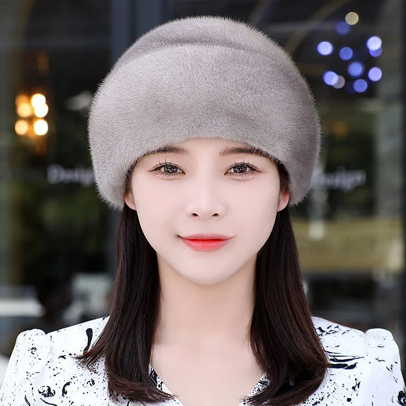 Light Luxury Mink Hair Fisherman Hat Winter Russian Women's New Classic Top Hat Thickened Outdoor Warm Wind And Snow Hat