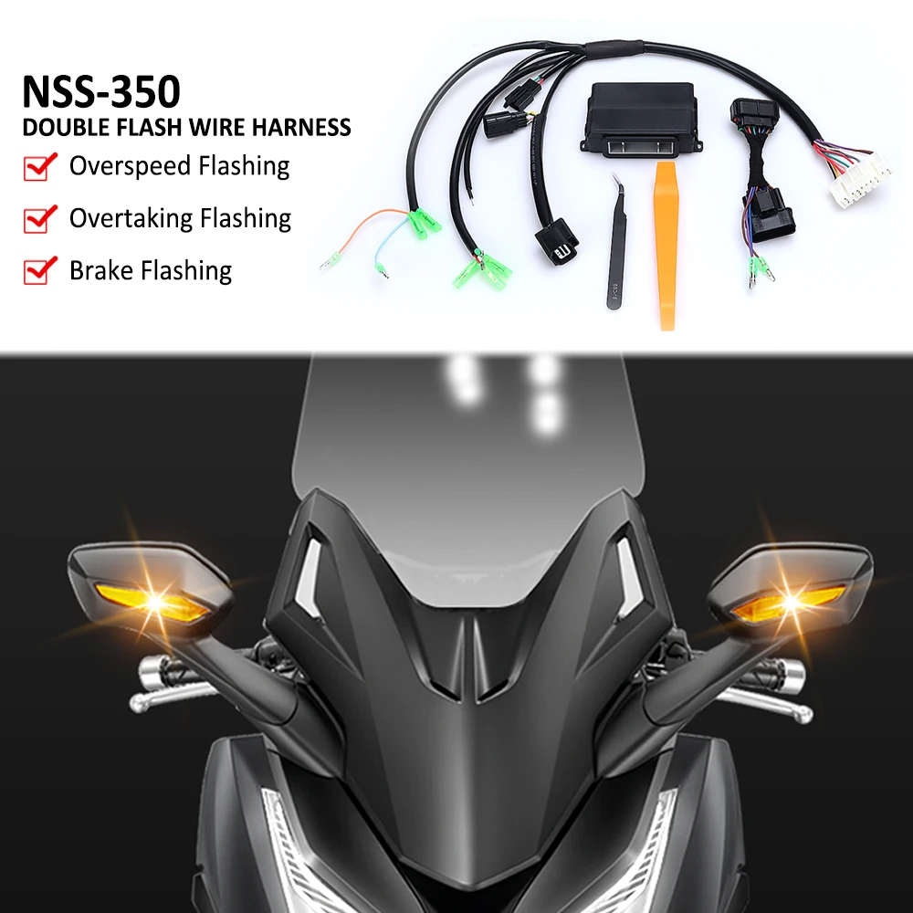 

For Honda NSS 350 NSS350 Motorcycle ESS Emergency Brake Light Double Flashing Overtaking Width Indicator Light Wire Harness Kit