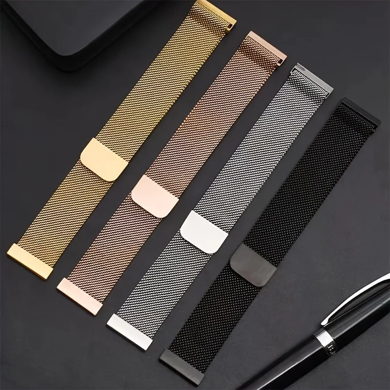 Pulseira Milanese para Samsung Galaxy Watch 7-FE-5-pro-6-4 22mm 20mm, Pulseira Magnética Clássica de Metal para Huawei GT 5-4-3-2-2e
