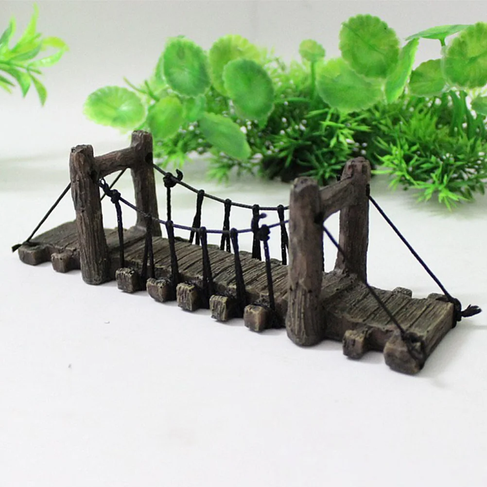 Resin Rope Bridge Fish Hide Decors Craft Aquarium Underwater Adorn Supplies for Decoration