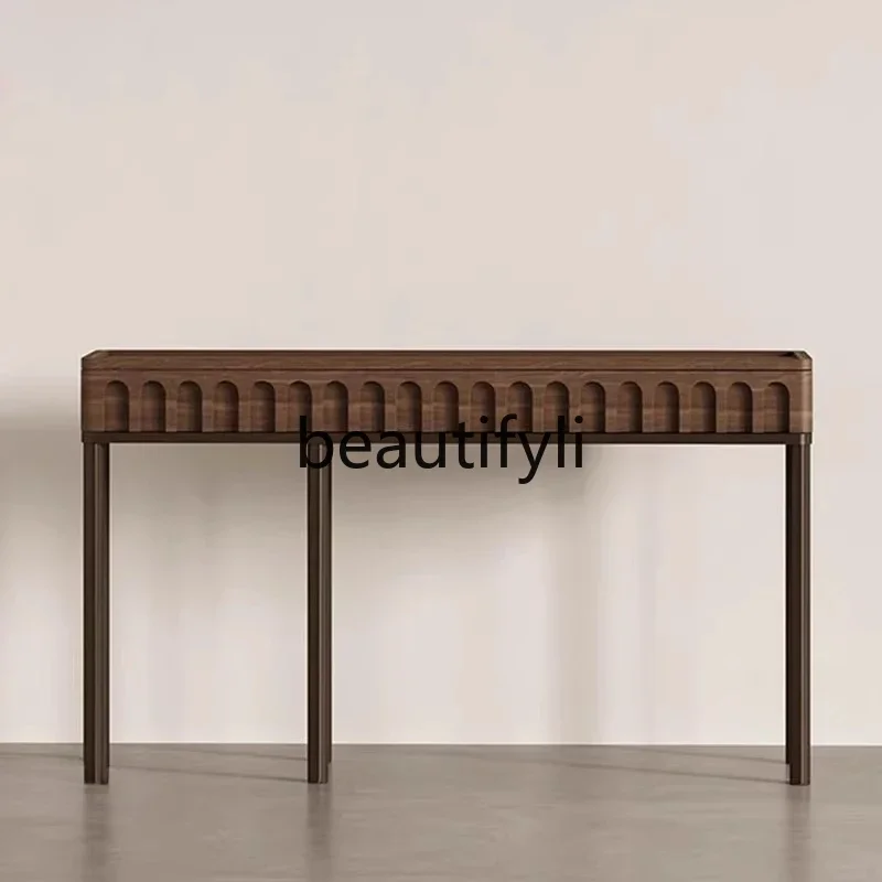 

a26 Black walnut entrance table Chinese furniture retro entrance for Buddha, entrance for art, simple modern table