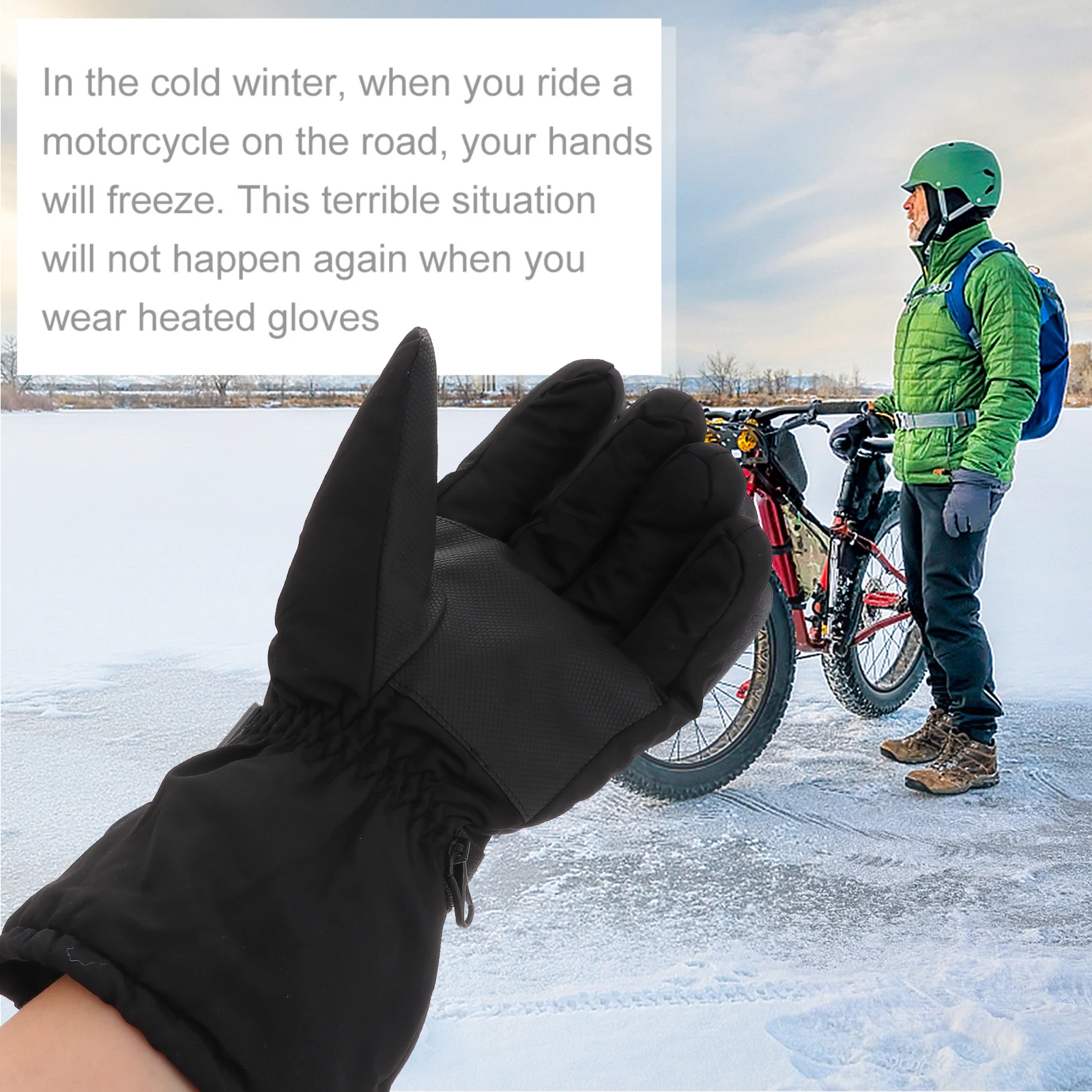 

Heated Gloves Mittens Hand Warming Thermal Ski Outdoor Electric for Women Heating