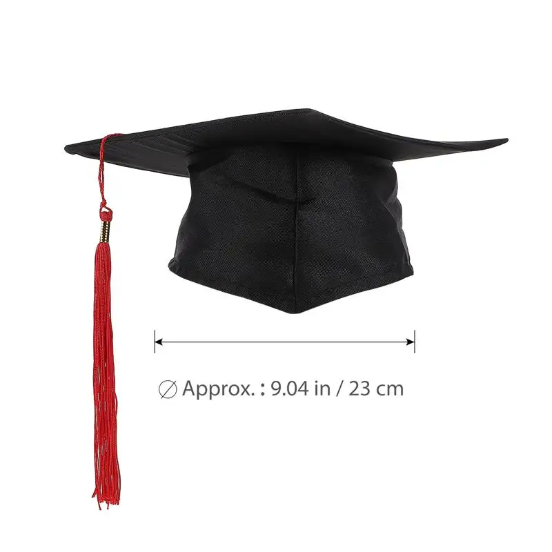 Kids Graduation Caps Children'S Graduation Hat Costume Accessory Doctoral Cap with Red Tassel for Kids Graduation Party image 5