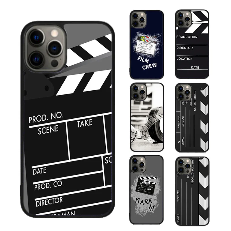 Clapper board Film Movie maker Phone Case cover For iPhone SE2020 15 16 14 13 12 11 Pro Max Coque For Apple 8 PLUS 7 fundas