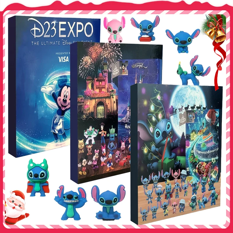 Stitch Advent Calendar Gift Box Anime Random Figure Model Dolls Christmas Ornament 24 Day Countdown Collectibles Children's Toys