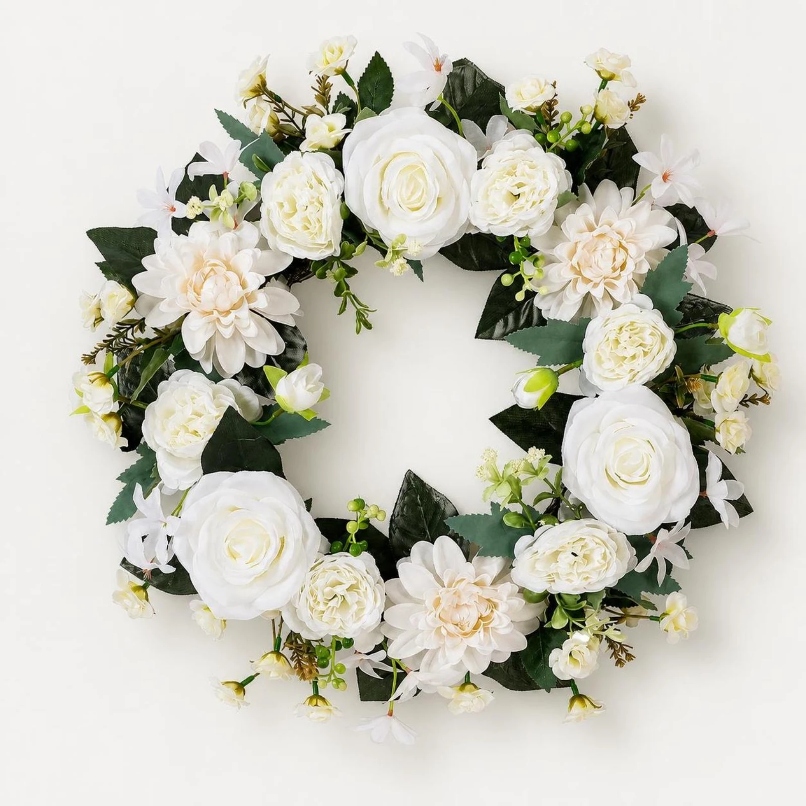Rose Peony Daisy Wreath Artifi - Home Decor Daisy ulasan dan harga