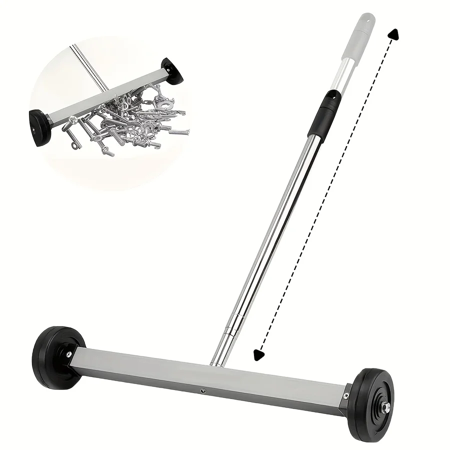 15-inch wheeled magnetic pick-up tool with adjustable handle. Suitable for picking up tools, nails, screws, nuts and clips. For cleaning and organizing garages and workshops. A Father's Day gift, ideal for dad or husband.