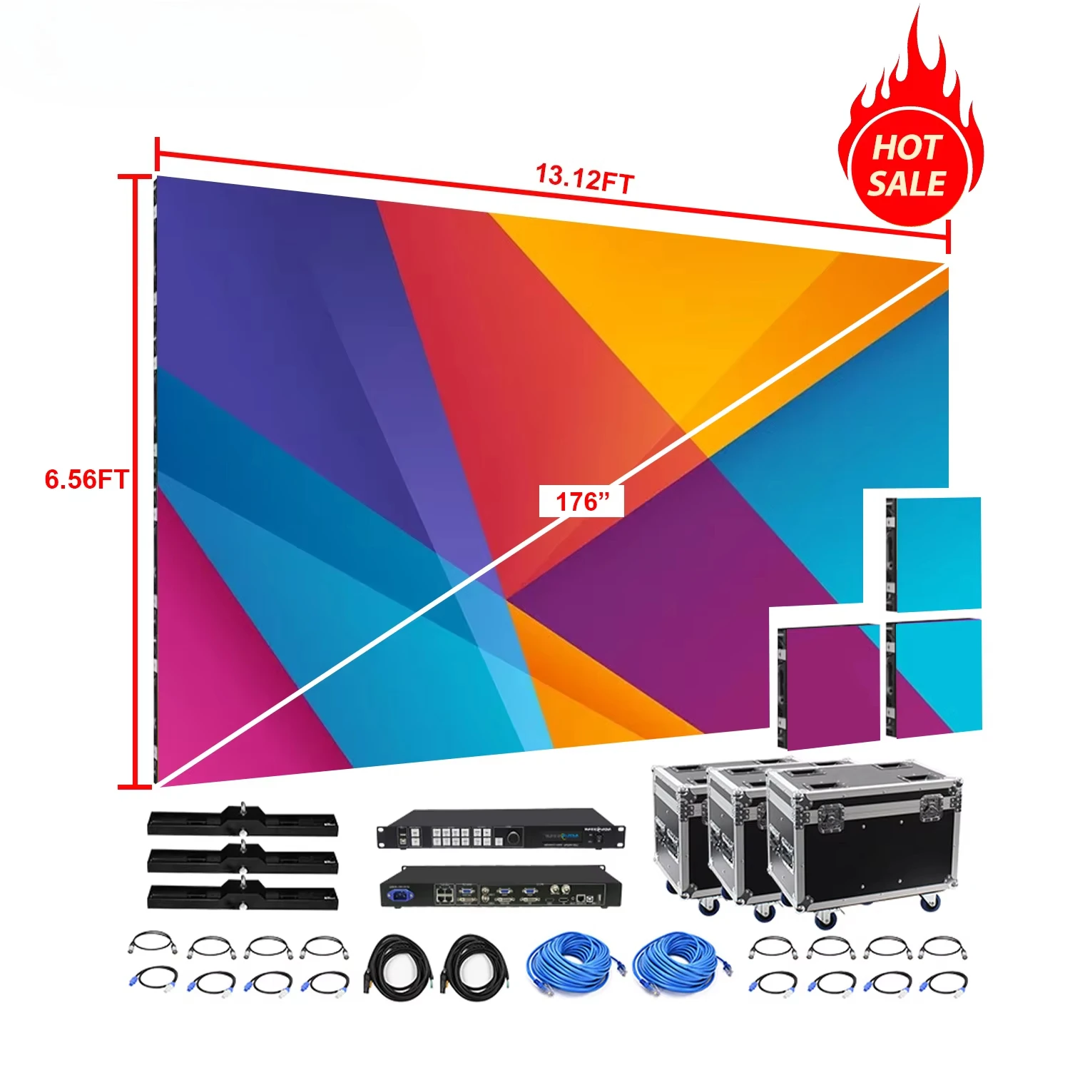 

LED Video Wall 500x500 Die Casting Aluminum Portable Cabinet Indoor Outdoor Rental LED Screen Display