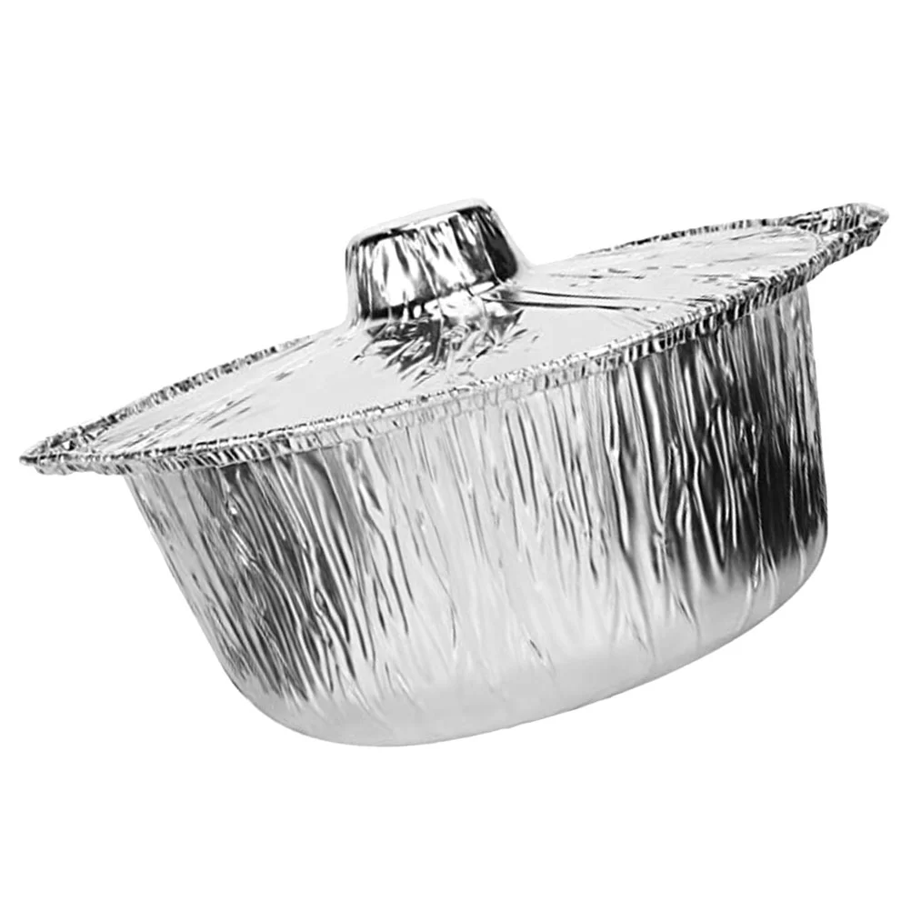 

Aluminum Foil Lid Disposable Baking Cooking Camping Food Storage BBQ Party Disposable Foil Pot Accessories Kitchen Barware