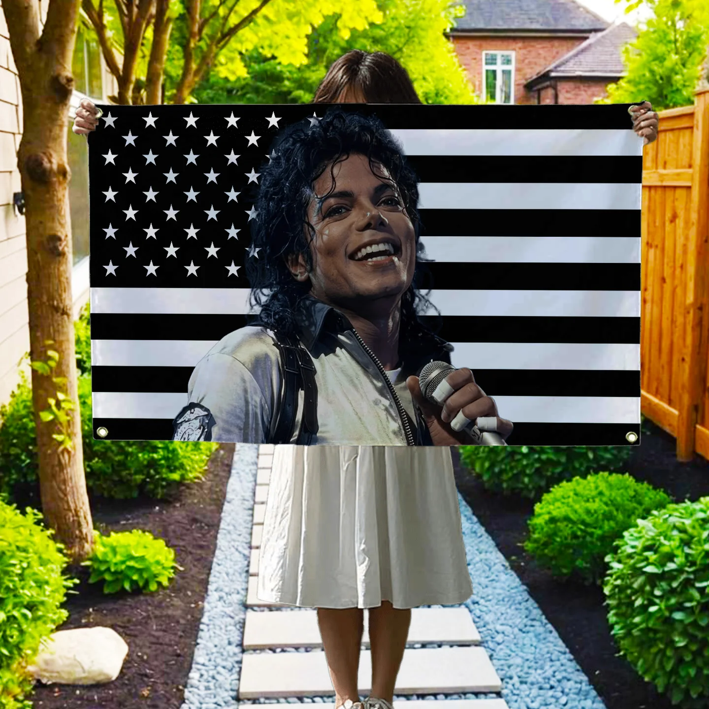 J-Jackson Black American Flag M-Michael Singer Tapestry Custom Flags for Bedrooms Decoration Garage Outdoor Decor Advertising