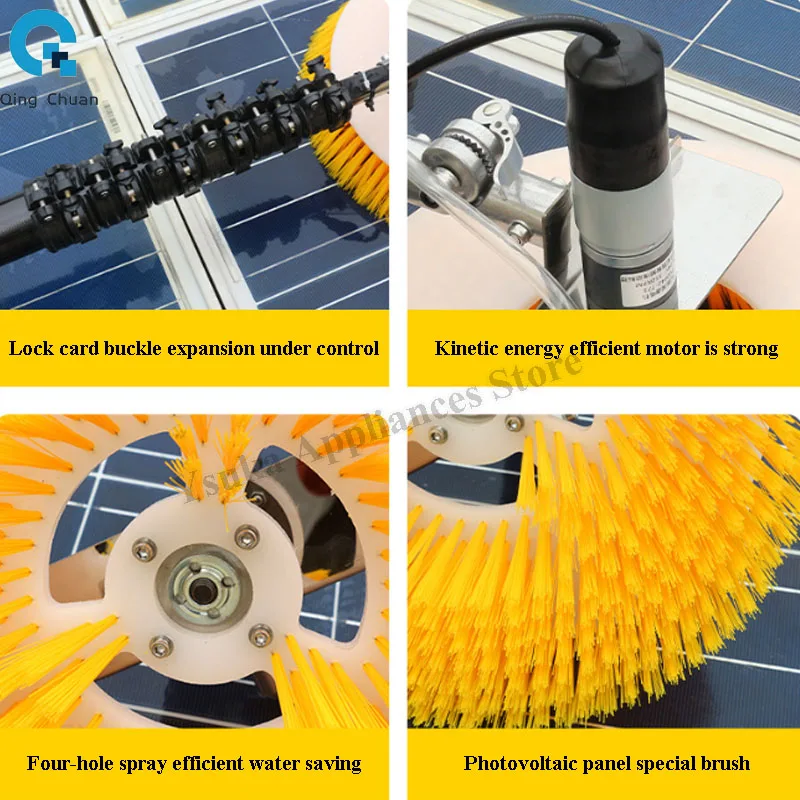 Solar Cleaner Brush Telescopic 2m/3m/5m Automatic Electric Telescopic Solar Panel Cleaning Machine Robot Equipment Tools