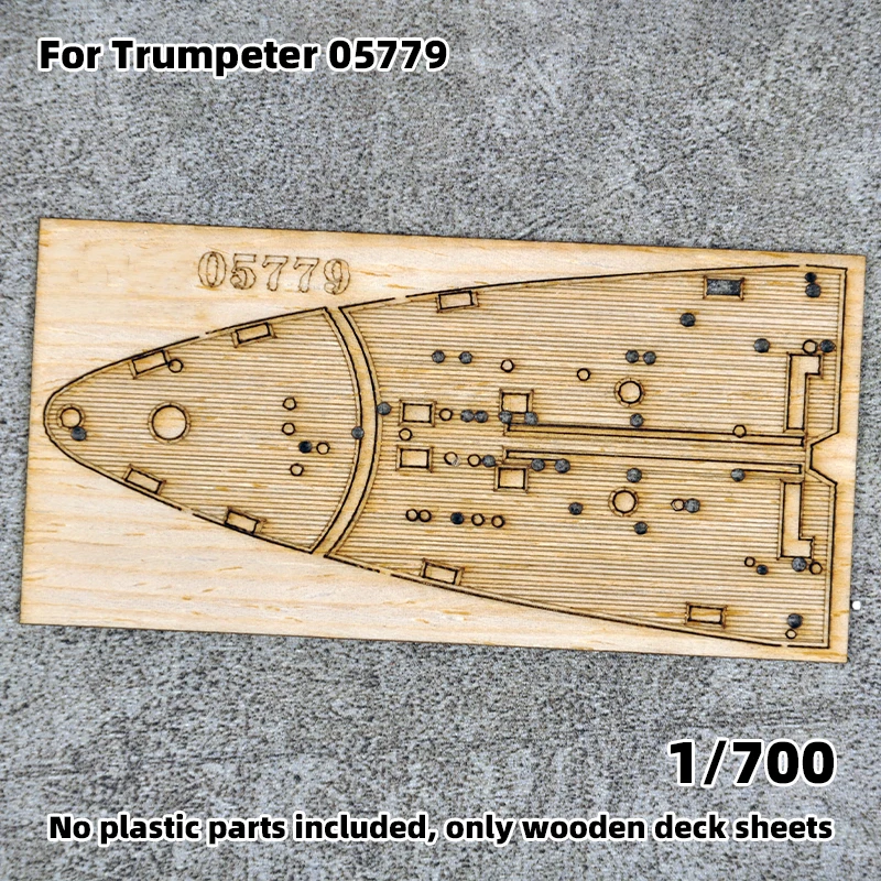 Modell-Upgrade-Teile: Lasergeschnittene Holzdeckplatte mit selbstklebender Ankerkette für TRUMPETER 05779 Battleship 1/700 – Detail 2