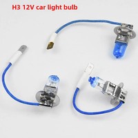 12v Car H3 Fog Light Bulb 55w 100w Yellow Super Bright Light Bulb Wire Oxygen Lamp For Car Headlight Assembly